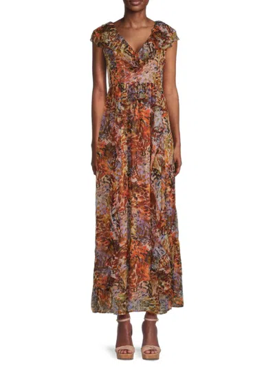 Marie Oliver Women's Jayda Floral Ruffle Maxi Dress In Foliage
