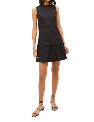 Marie Oliver Marilyn Flounce Cotton Mini Dress In Black