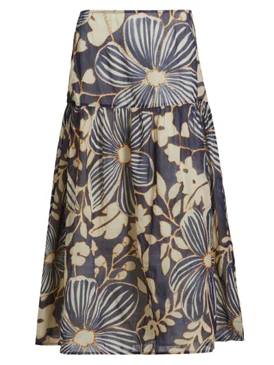 Marie Oliver Women's Owens Floral Cotton Midi-skirt