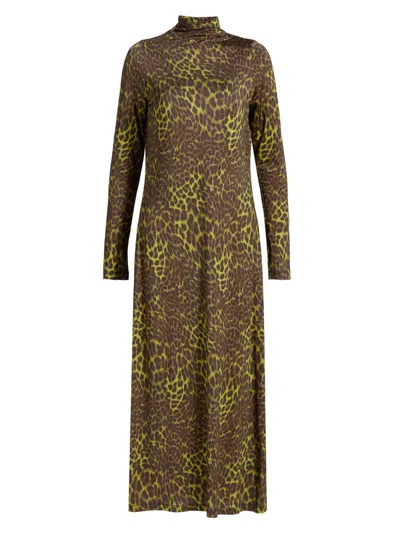 Marie Oliver Women's Paxton Leopard-print Jersey Midi-dress