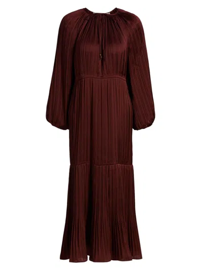 Marie Oliver Women's Perrin Pleated Maxi Dress In Brown