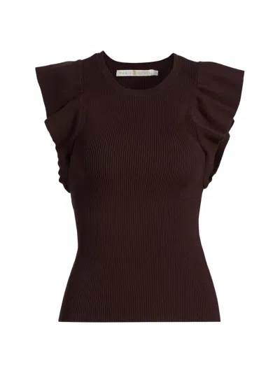 MARIE OLIVER WOMEN'S RORY KNITTED FLUTTER-SLEEVE TOP
