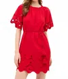 Marie Oliver Tegan Mini Dress In Fresno Eyelet In Red