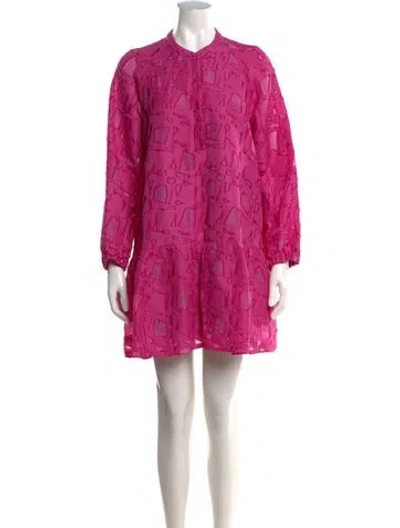 Pre-owned Marie Oliver Wool Mini Dress In Pink