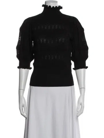 Pre-owned Marie Oliver Wool Patterned Sweater In Black