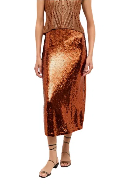 Marie Oliver Wray Midi Skirt In Cinnamon In Brown
