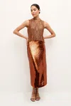 Marie Oliver Wray Sequin Skirt In Cinnamon In Cinnamon