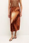Marie Oliver Wray Sequin Skirt In Cinnamon In Brown