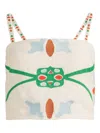 Marie Oliver Wyatt Embroidered Crop Top In Neutral