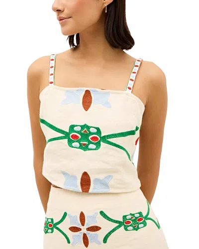 MARIE OLIVER WYATT LINEN CROP TOP