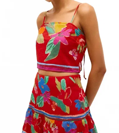 Marie Oliver Wyatt Cropped Floral-print Cotton Top In Multi