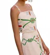 Marie Oliver Wyatt Embroidered Crop Top In Pink