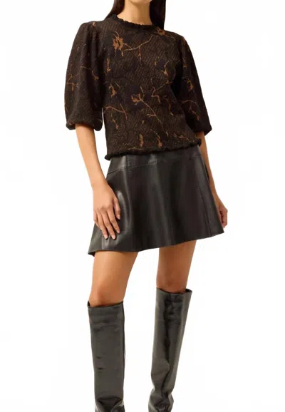 Marie Oliver Yardley Crew Neck Top In Nightgold In Brown