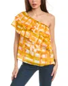 Marie Oliver Yaya Linen & Silk-blend Blouse In Yellow