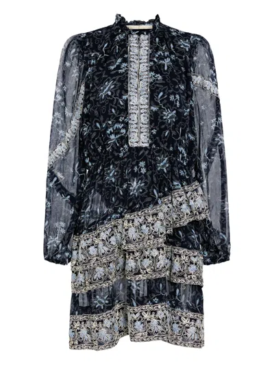 Marie Oliver Yazmine Floral-print Ruffled Dress In Multi