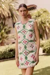 Marie Oliver Yvette Mini Dress In Trellis In Neutral