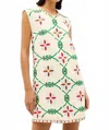 Marie Oliver Yvette Sleeveless Mini Dress In Trellis In Multi