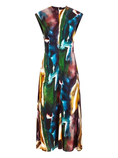 Marie Oliver Zuri Abstract-print Cap-sleeve Dress In Multi