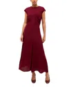 Marie Oliver Zuri Cap-sleeve Midi Dress In Burgundy