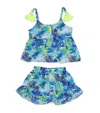 Marie Raxevsky Aquatic Print Top And Shorts Set In Blue
