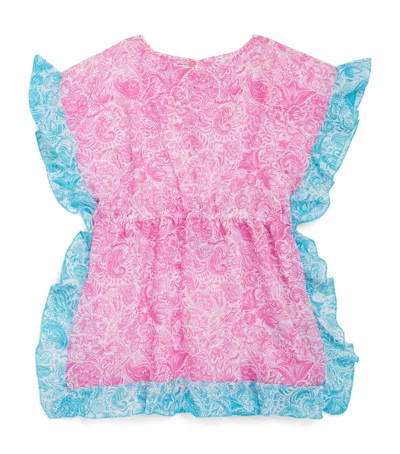 Marie Raxevsky Kids' Paisley Print Ruffled Kaftan In Pink
