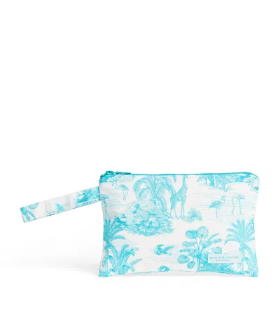 Marie Raxevsky Kids' Small Waterproof Jungle Print Pouch In Blue