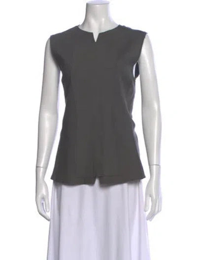 Pre-owned Marie Saint Pierre Asymmetrical Sleeveless Top In Gray