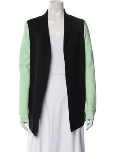 Pre-owned Marie Saint Pierre Colorblock Pattern Jacket In Green
