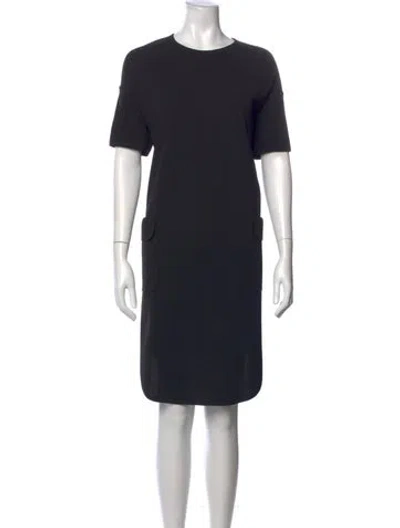 Pre-owned Marie Saint Pierre Crew Neck Knee-length Dress In Black