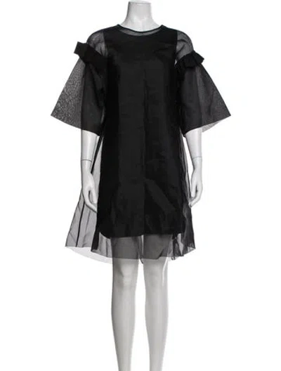 Pre-owned Marie Saint Pierre Crew Neck Midi Length Dress In Black/grey