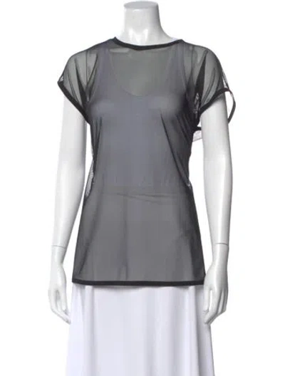 Pre-owned Marie Saint Pierre Crew Neck Short Sleeve Top In Gray
