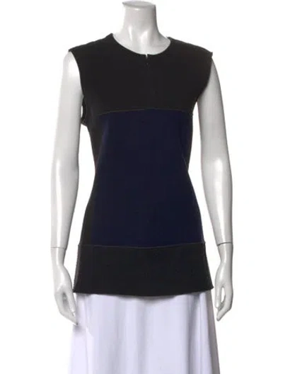 Pre-owned Marie Saint Pierre Crew Neck Sleeveless Top In Black