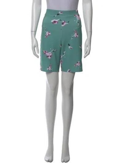 Pre-owned Marie Saint Pierre Floral Print Knee-length Shorts In Green
