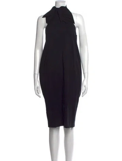 Pre-owned Marie Saint Pierre Halterneck Knee-length Dress In Black