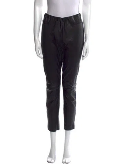 Pre-owned Marie Saint Pierre Leather Skinny Leg Pants In Black