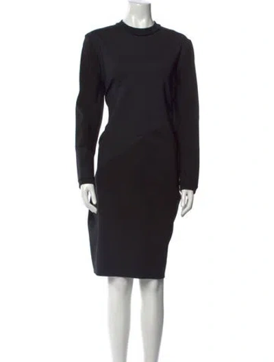 Pre-owned Marie Saint Pierre Mock Neck Knee-length Dress In Black