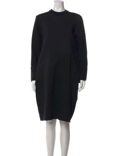 Pre-owned Marie Saint Pierre Mock Neck Knee-length Dress In Black
