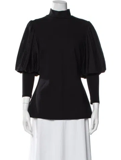 Pre-owned Marie Saint Pierre Nylon Mock Neck Top In Black