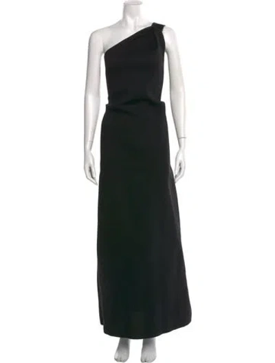 Pre-owned Marie Saint Pierre One-shoulder Long Dress In Black