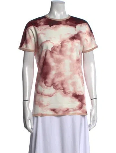 Pre-owned Marie Saint Pierre Printed Crew Neck T-shirt In Pink