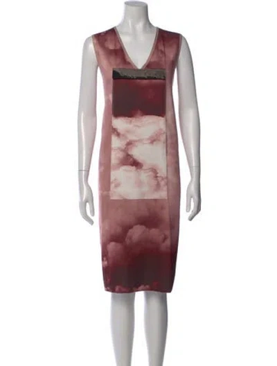 Pre-owned Marie Saint Pierre Printed Knee-length Dress In Pink
