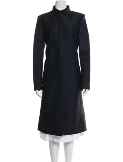 Pre-owned Marie Saint Pierre Silk Coat In Blue