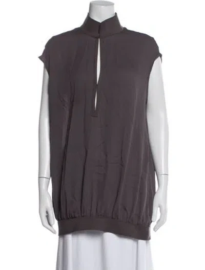 Pre-owned Marie Saint Pierre Silk Sleeveless Top In Purple