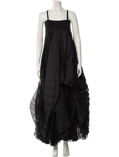 Pre-owned Marie Saint Pierre Square Neckline Long Dress In Black