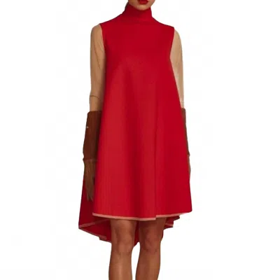 MARIE SAINT PIERRE TADEO SLEEVELESS EASY A LINE DRESS IN RUBY TINTA