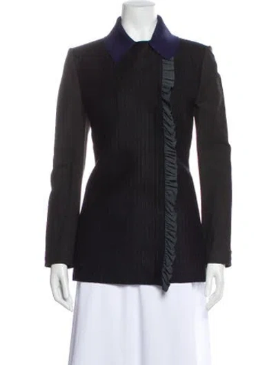 Pre-owned Marie Saint Pierre Wool Striped Jacket In Black