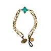 Marie Vigue Bohemi Gold Bracelet Green Crystal