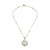 Marie Vigue Evil Eye Necklace With Crystal Pendant