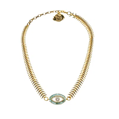 Marie Vigue Fish Skin Necklace With Turquoise Eye