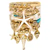 Marie Vigue Gold Set White Starfish Bracelet